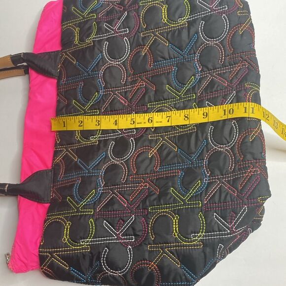 Calvin Klein Multi Color Embroidered Stitch Nylon Bag - Picture 9 of 10